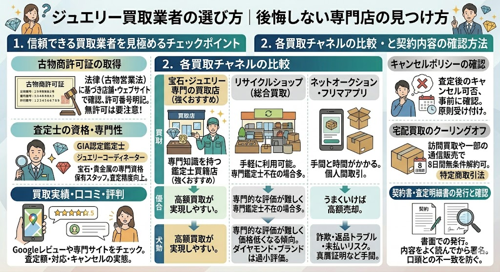 ジュエリー買取業者の選び方｜後悔しない専門店の見つけ方