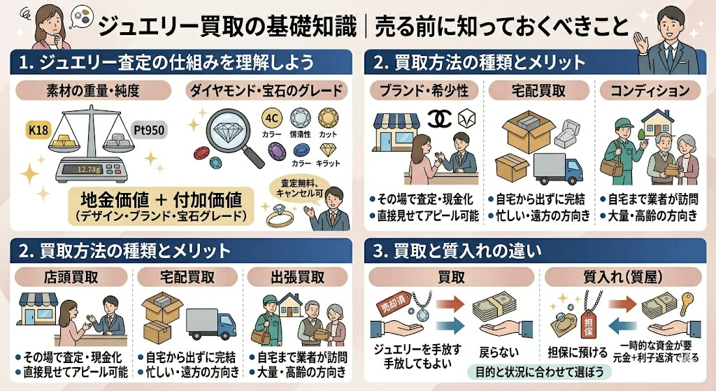 ジュエリー買取の基礎知識｜売る前に知っておくべきこと